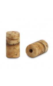 Tube natural stone bead 6x3mm Dalmatian Stone Tan Brown